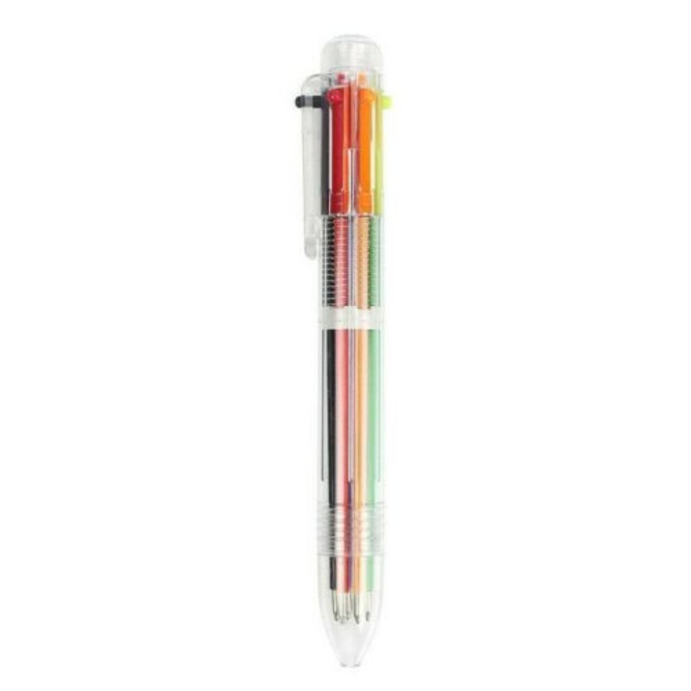 Multi-color 6 in 1 Color Ballpoint Pen Ball Point Pens Kids School Office Supply